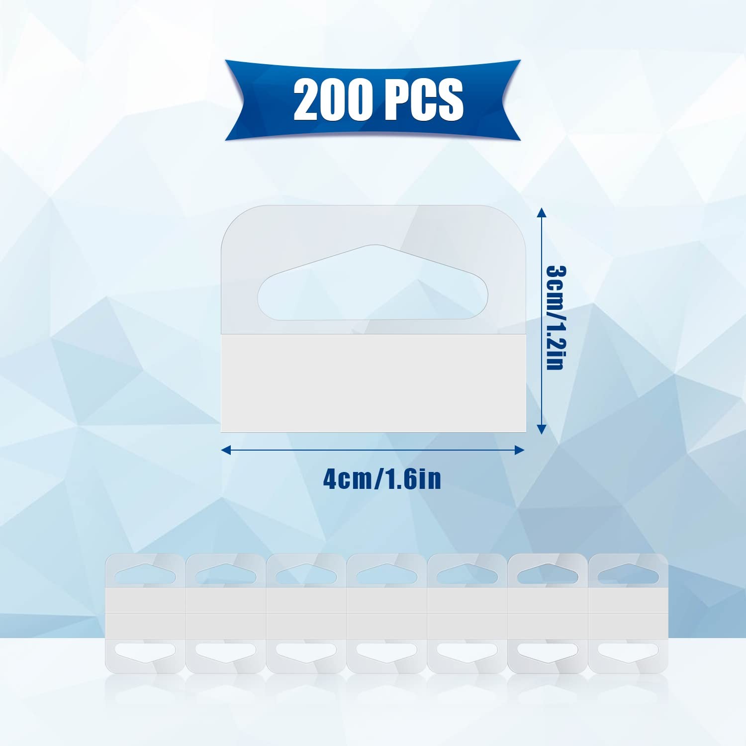 200pcs Retail Display Tags, 1.6″x1.2″ Clear Slot 1.6*1.2 inches, Transparent