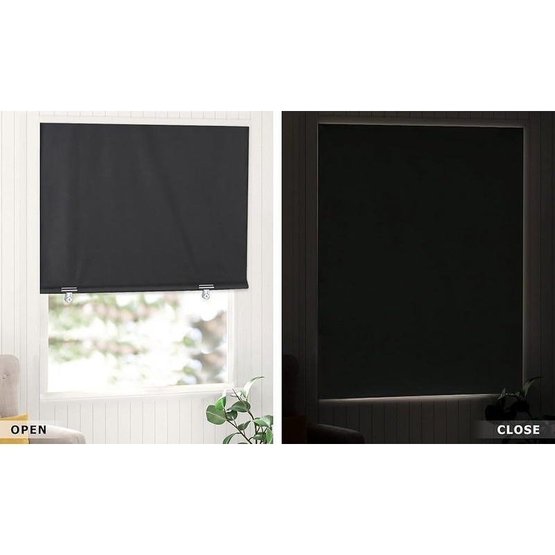 100 Blackout Roller Shades Cordless Window Blinds Easy Install Self Adhesive New