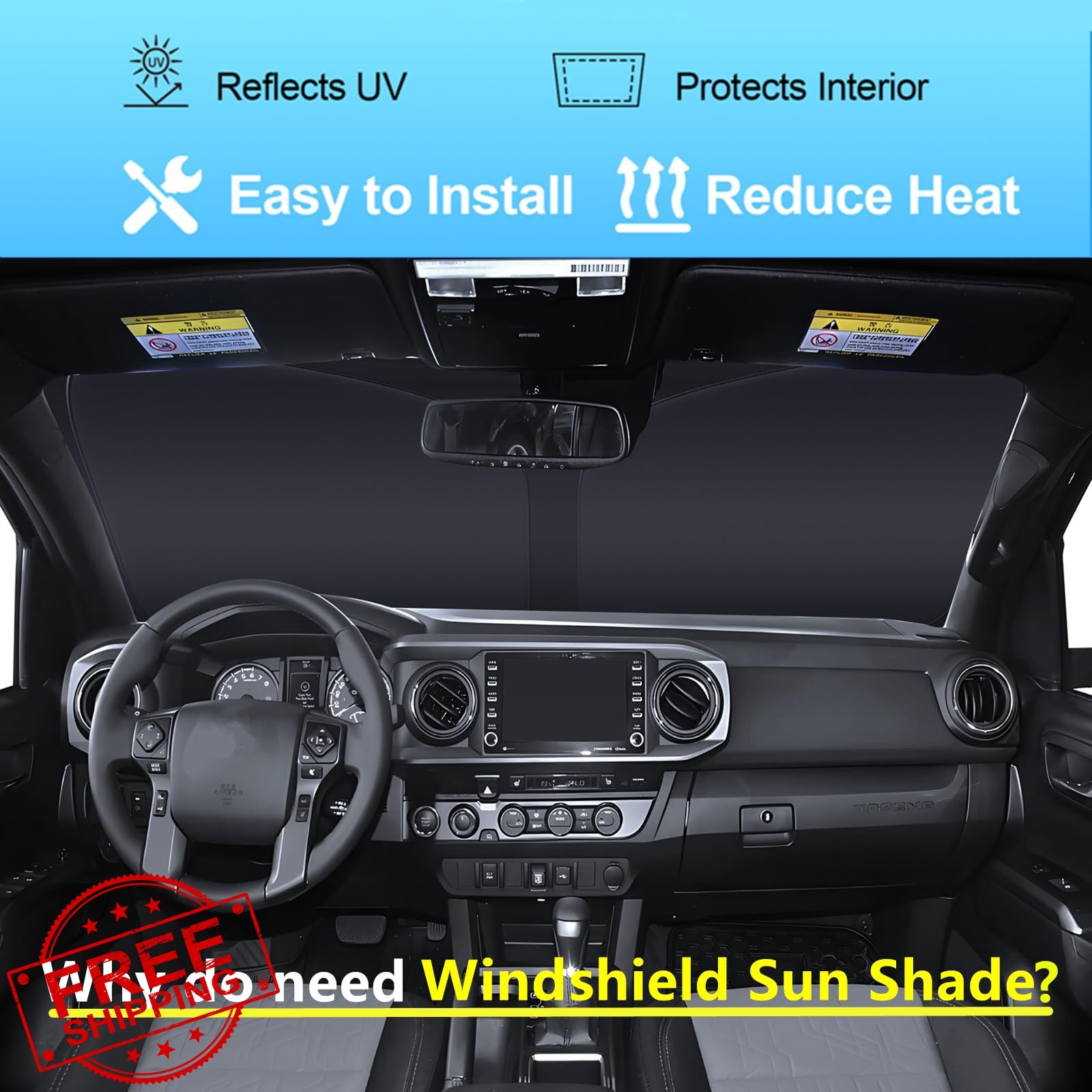 Windshield Sun Shade for Mercedes Benz GLB 2020-2024 2025 2026 4-Layer Front …