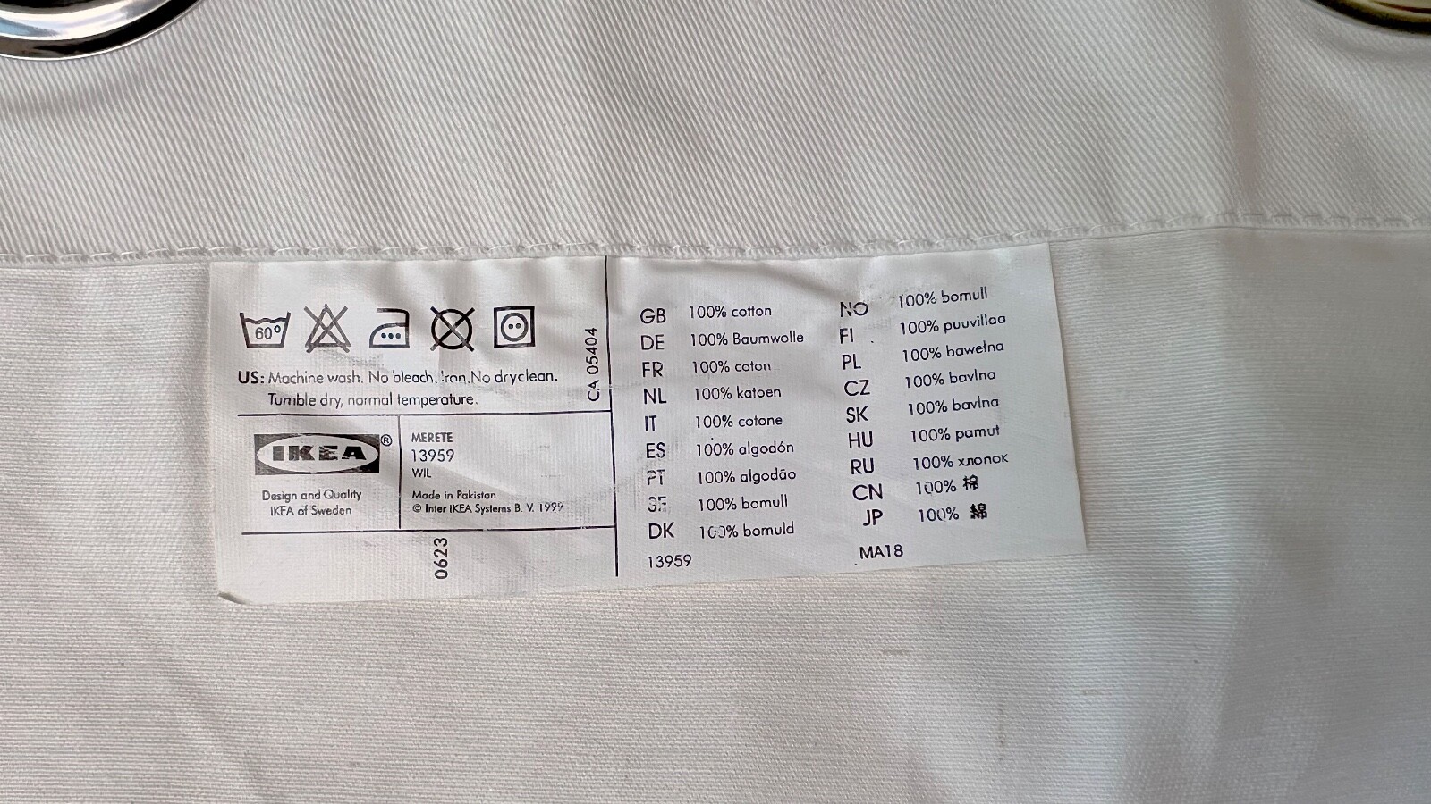 IKEA Merete Curtains Drapes, 2 panels, 123″ x 58″ White, room darkening
