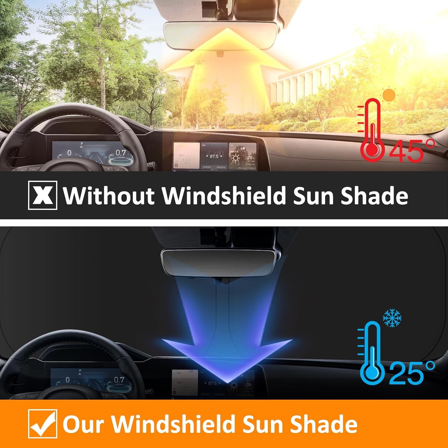 for Jeep Wrangler JL JLU 2018-2026 / Gladiator 2020-2026 Sunshade, Car Front Win