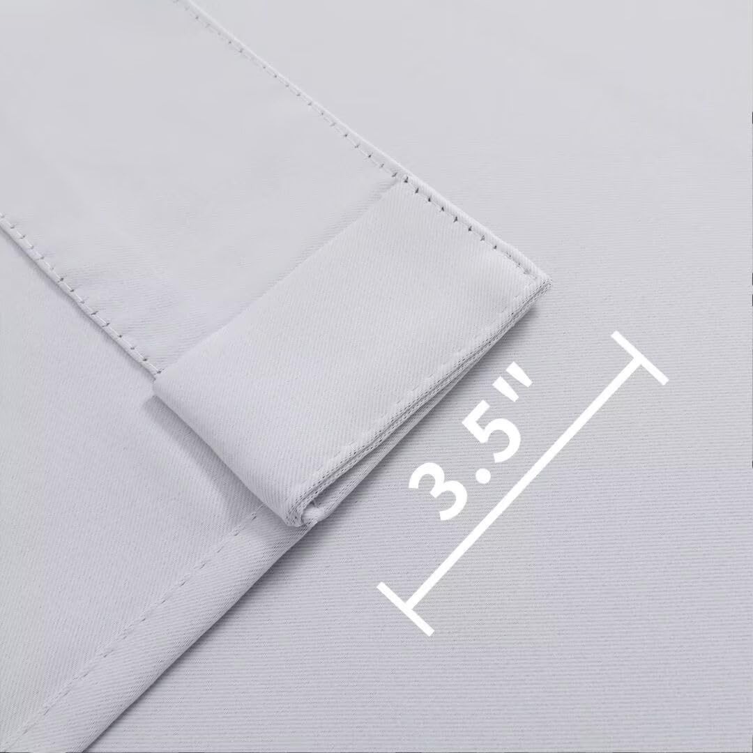 Joydeco White Blackout Curtains 96 Inches Long for Bedroom, Curtains 96 Inch