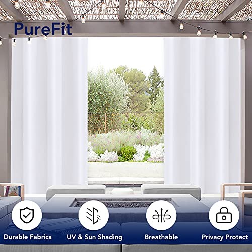 Outdoor Curtains for Patio Waterproof 52″W x 84″L (Pack of 1) White