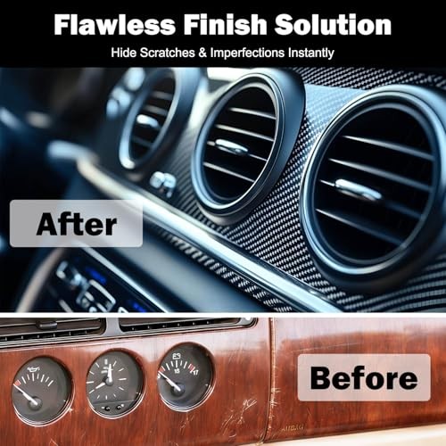 Car Vinyl Wrap 1ft x 5ft – Air Release, Scratch Resistant, Waterproof Black