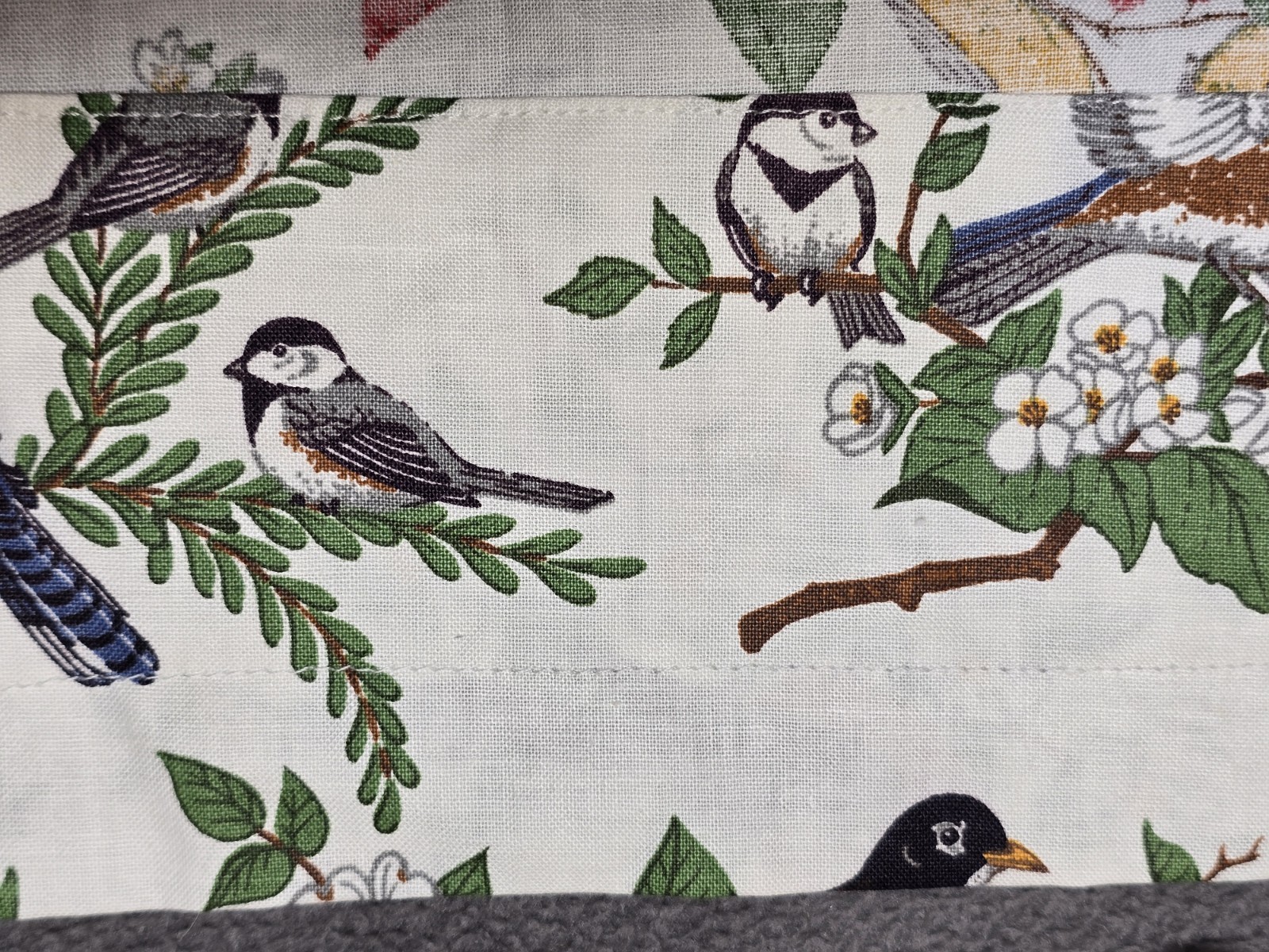 Vintage Window Valance Pair Birds V.I.P Screen Print Cranston Material Colorful