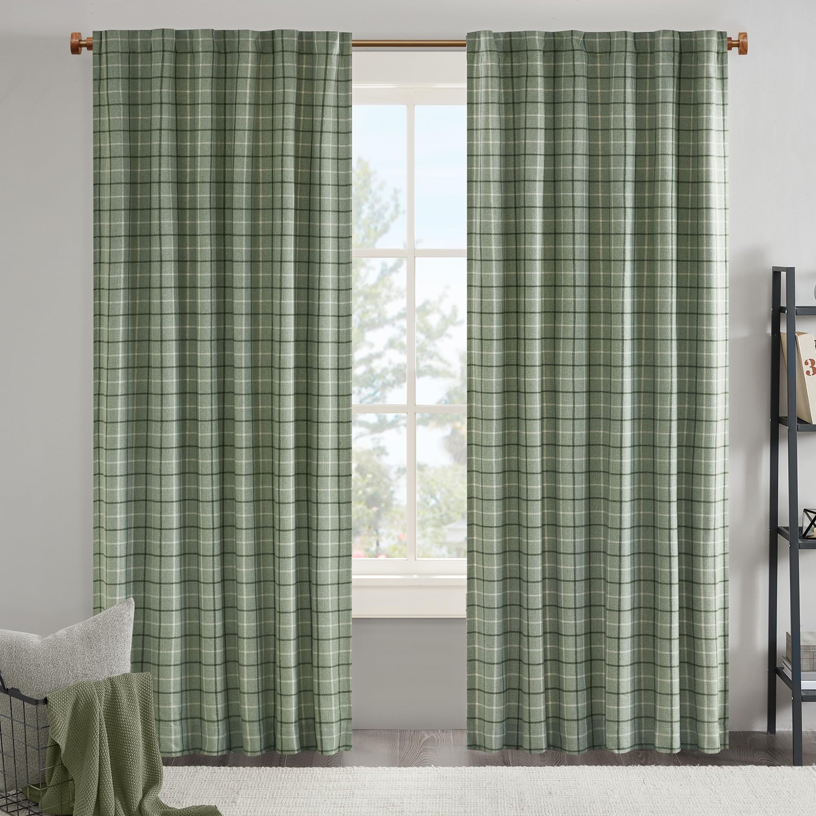 Anaheim Cabin Plaid Curtain Window, Thermal Insulated Fleece Lining, Living R…