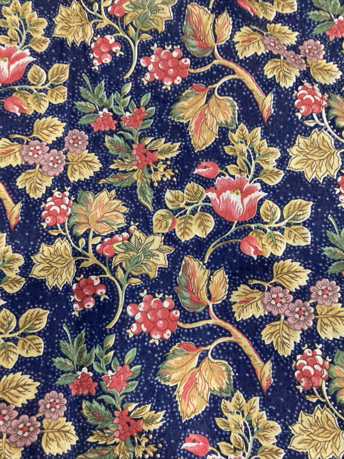2 Pairs Attached Valances Rifled Laced Cotton Blend Floral Curtains 45”W/78”L