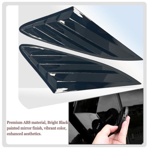 Window Louver， 2Pcs Side Vent Window Louvers for 2021-2025 KIA K5 Bright Black