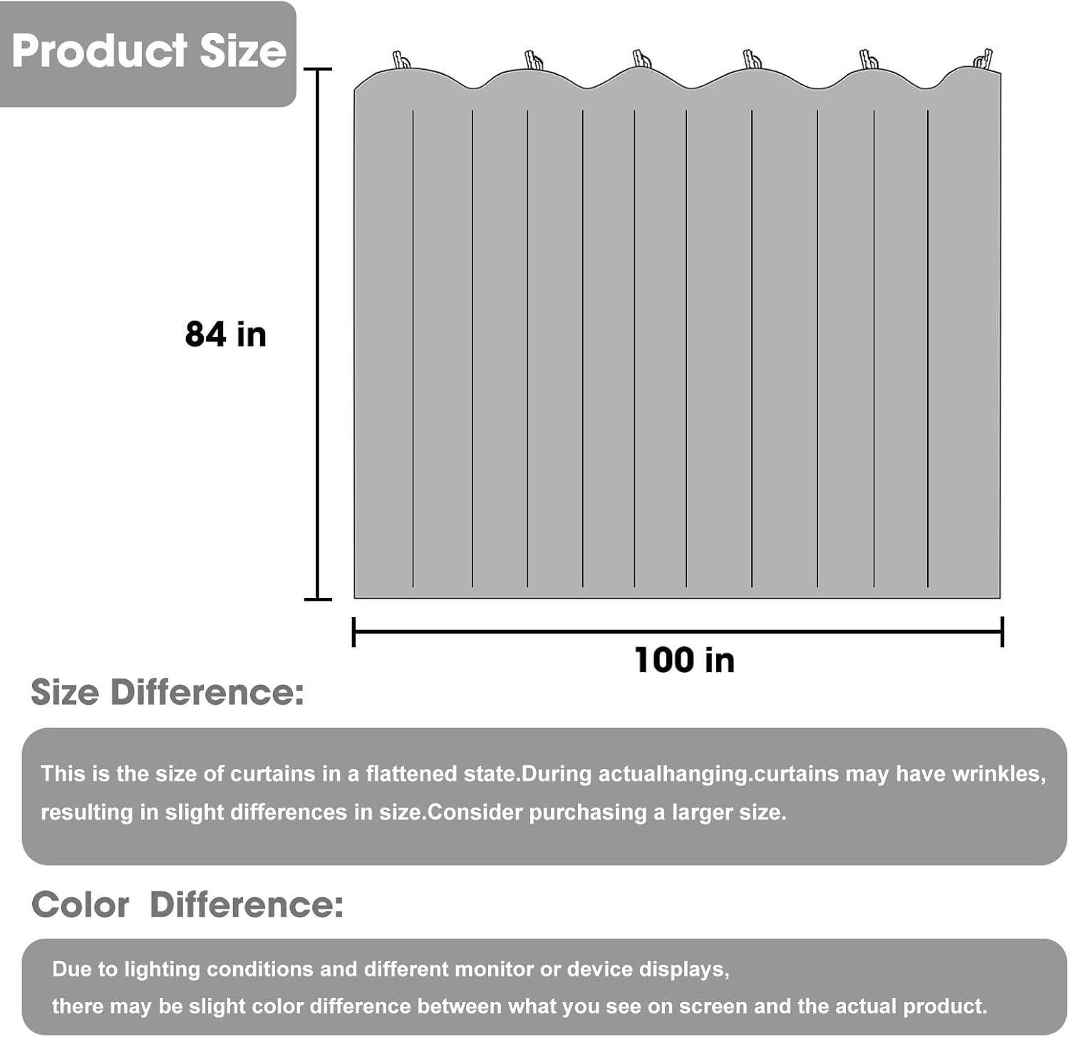 Room Divider Curtains, Blackout Ceiling Track Curtains with Hooks Wall Dividers