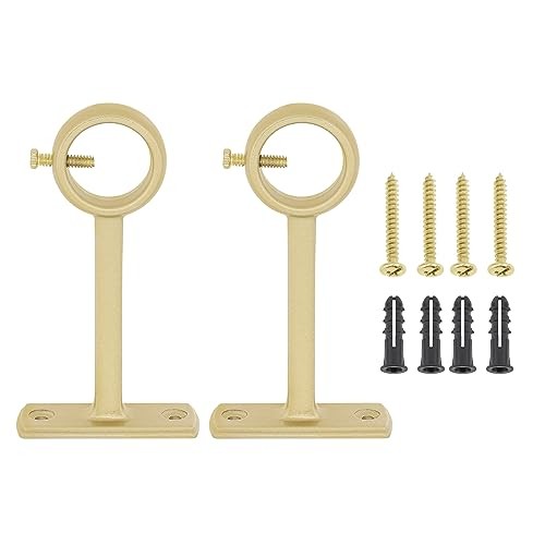 Ceiling-Mount Curtain Rod Brackets, Heavy Duty Ceiling and Wall Gold (Set of 2)