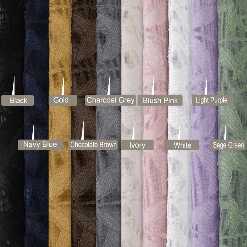 Light Filtering Leaf Jacquard Curtains 2 Panels Rod Pocket Sheer Drapes New