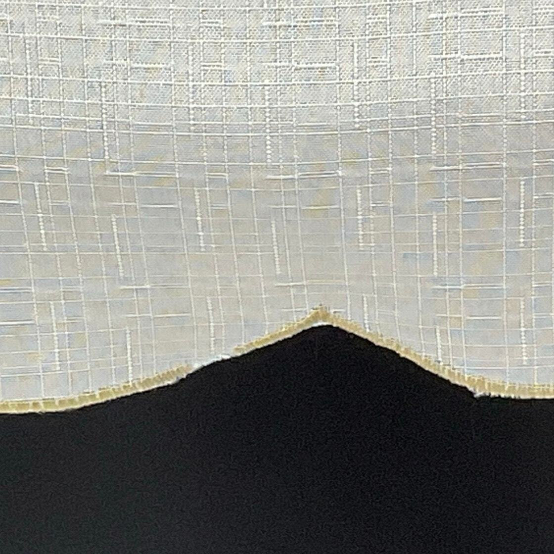 Embroidered Sequined Rooster Cafe Curtain Scalloped Hem Rod Pocket Country Glam