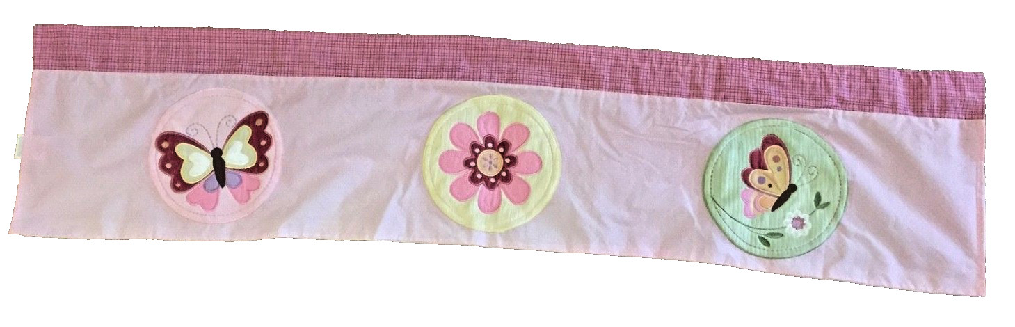 BUTTERFLIES VALANCE pink & pastels 13.5″ x 60″ by Kids Line … infant child
