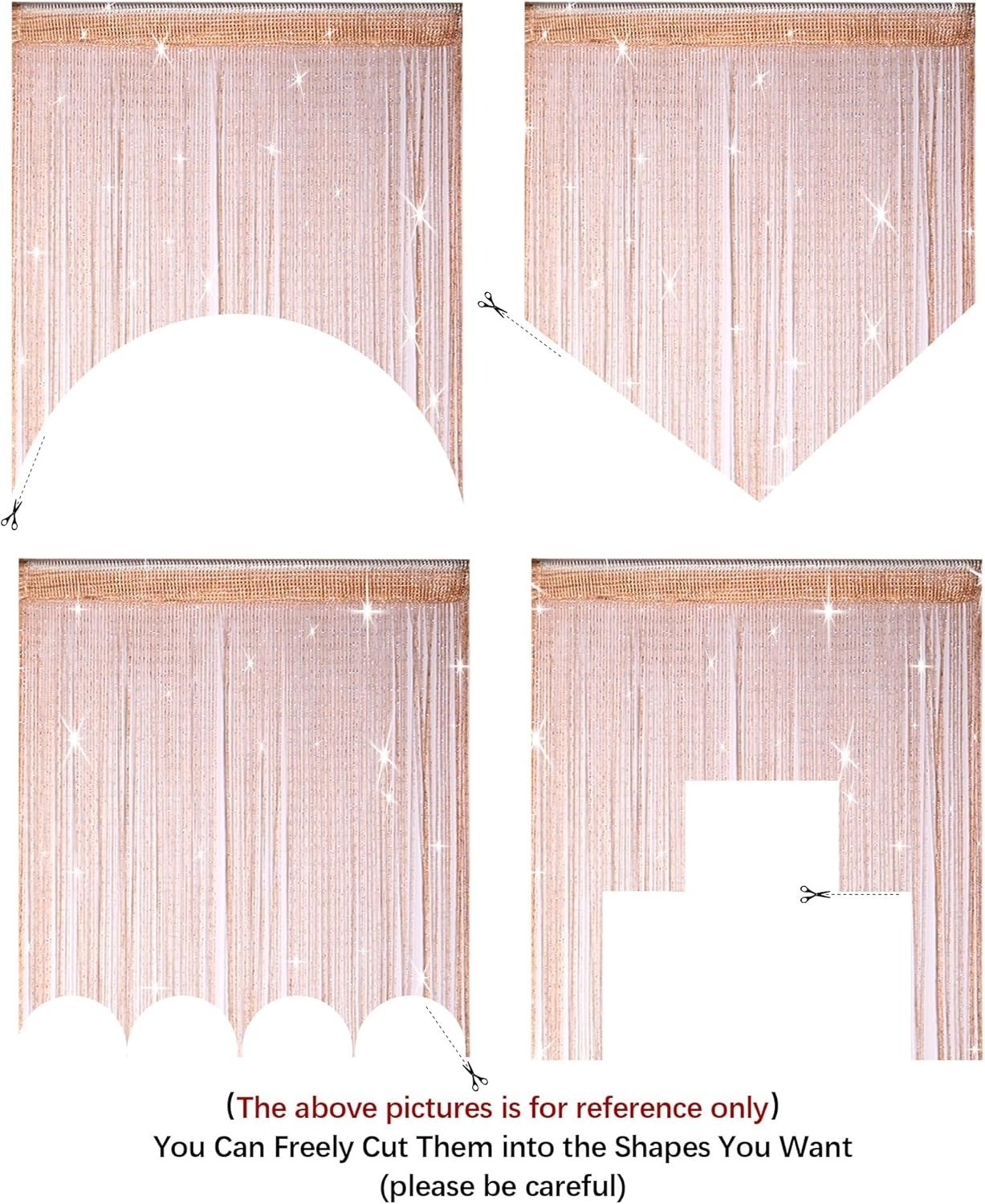 2 Pack Door Bead String Curtain Room Divider Decor Beaded Curtains for Doorway