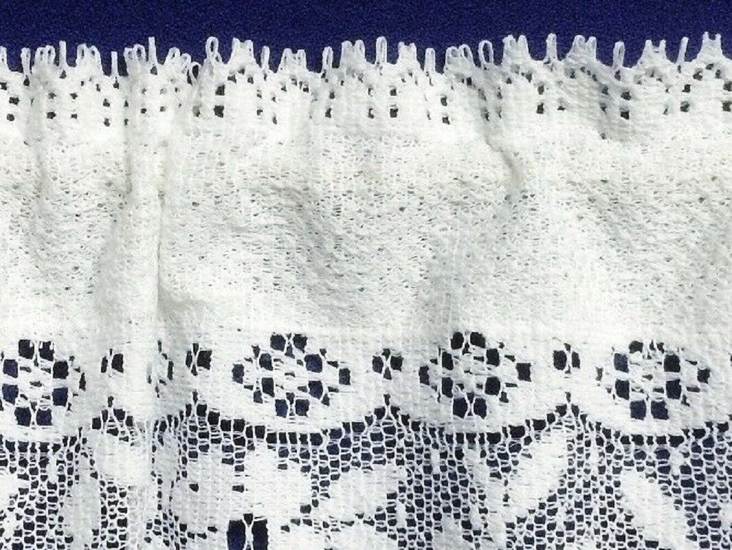 Ainsley 61″ x 19″ Lace Window Valance White Cotton Blend Livingroom Bedroom
