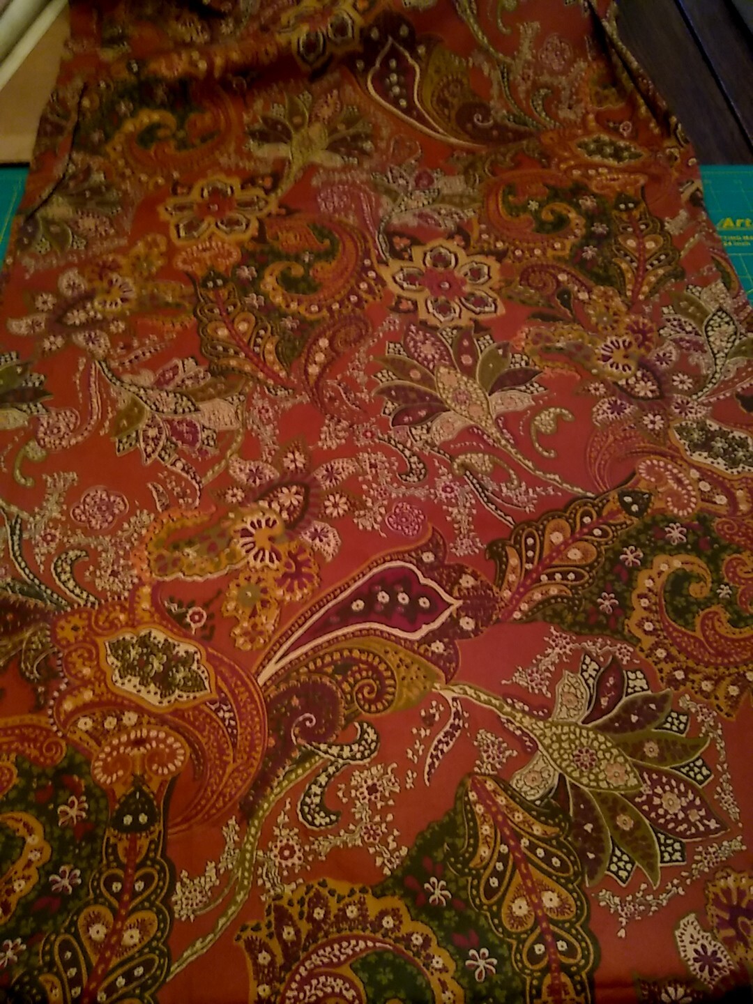 Ralph Lauren CHAPS Annabelle Curtain Panel Paisley Rust Jacobean Floral 41X 82.5