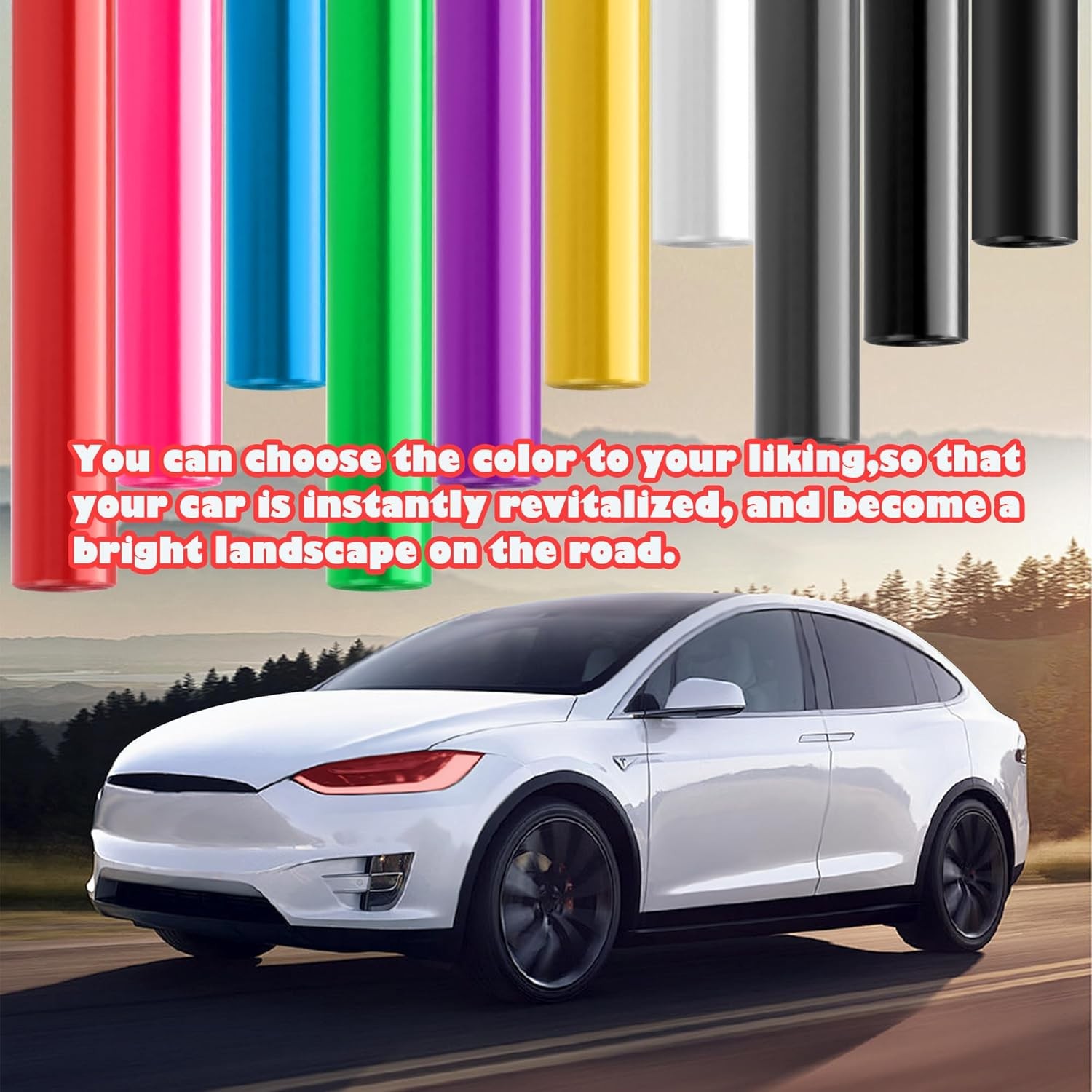 12×47 Inch Car Headlight Tint Film,Self-Adhesive Tail Light Tint Film Kit with