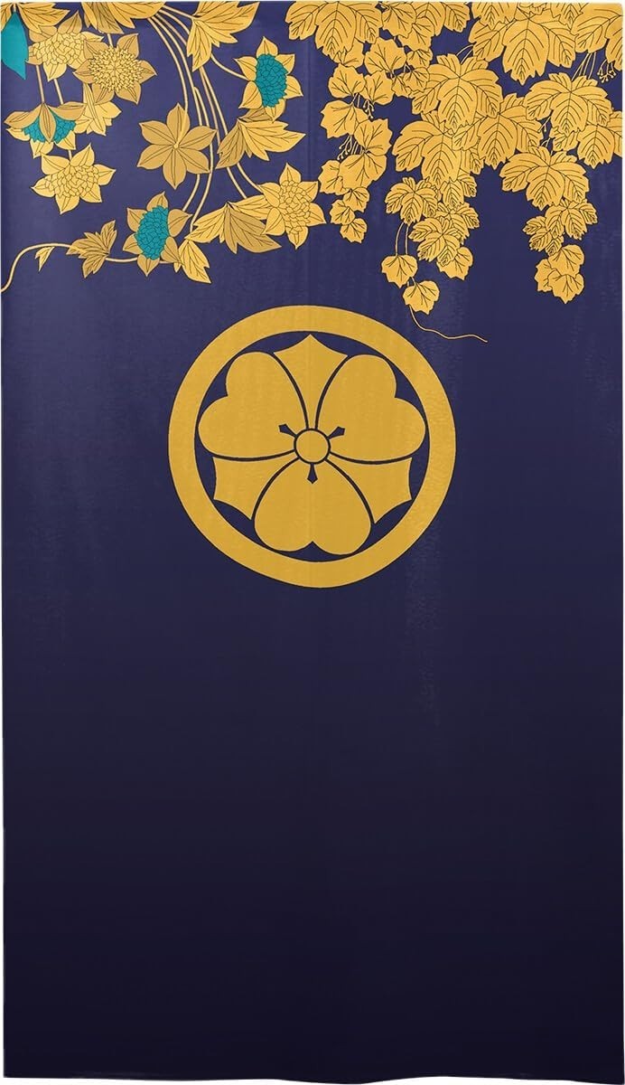 Japanese Noren Door Curtain Tapestry Family Crest Kamon Maruni Kenkatabami New
