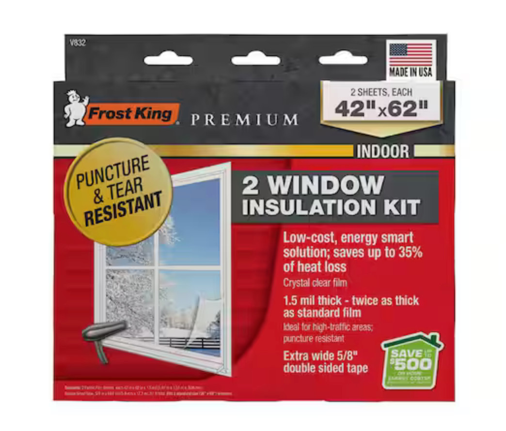 Frost King Heavy Duty Shrink Window Kit 2 PK, 42 in. X 62 in. (V832)