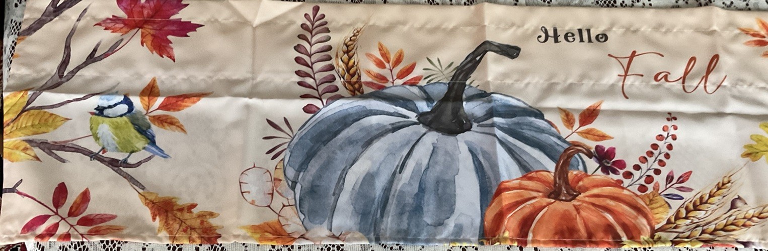Unbranded Fall/Autumn Hello Fall Curtain/Valance 42 X 12” New