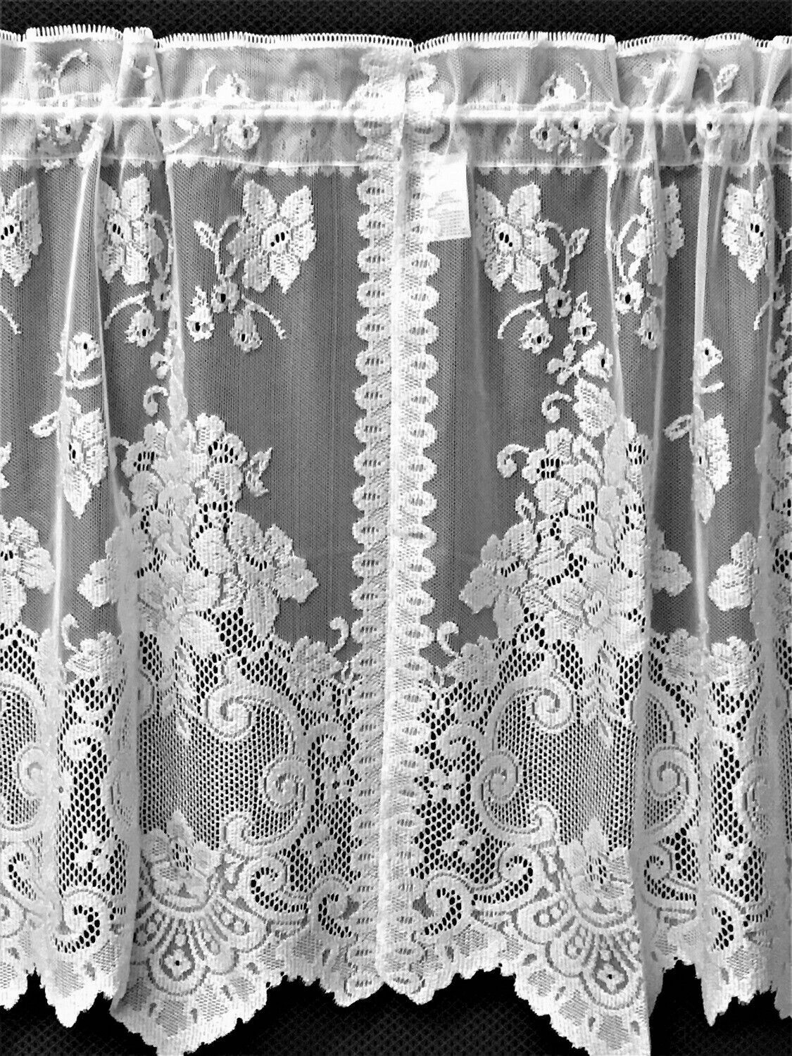 Heritage Lace Classic Cleremont Split Tier White 60″ x24″ Kitchen Door Sun Room