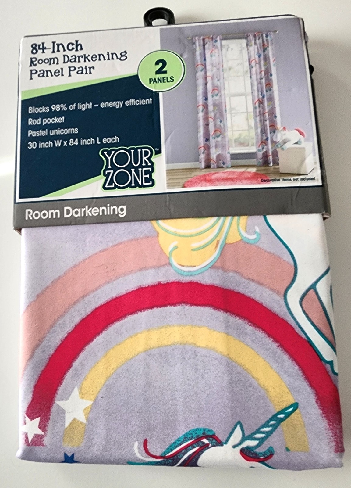 Your Zone 84-Inch Room Darkening Panel Pair (2 Panels) New w/ Tags