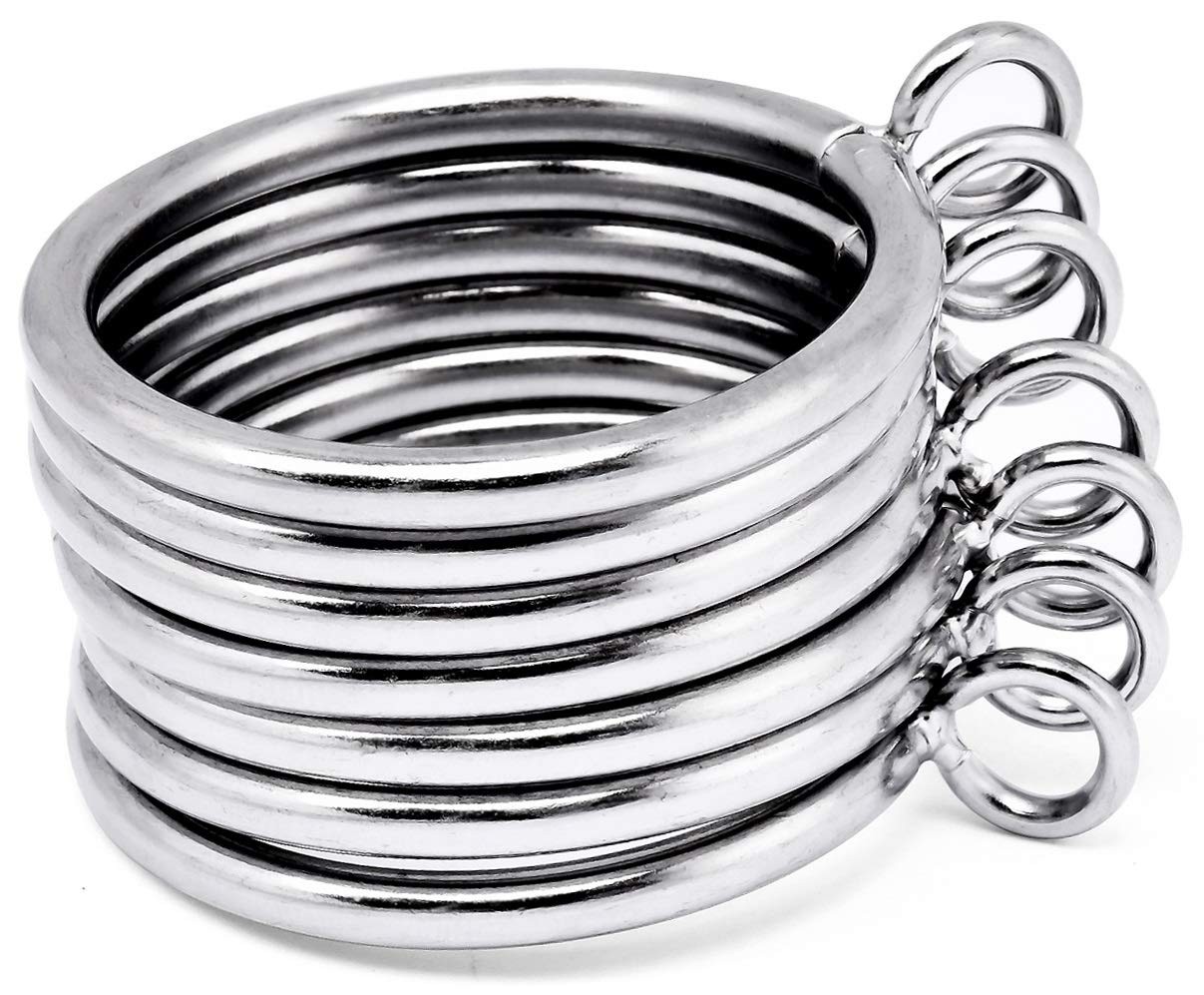 24 PCS Satin Nickel Metal Window Curtain Rings Eyelet Fit 1 1/4 In Rod 1.49 ID