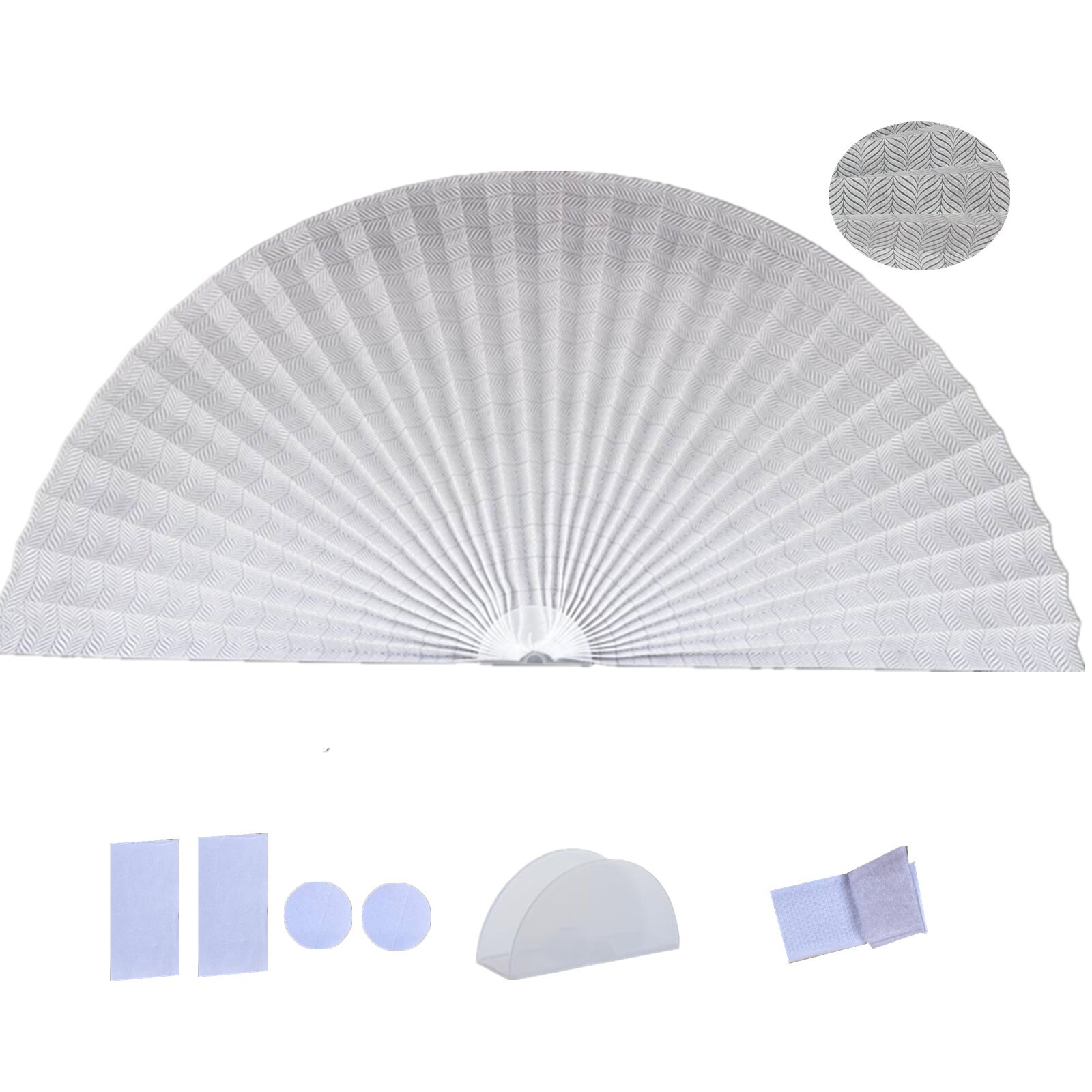Arch Window Pleated Blinds Non-Woven Self Adhesive Easy to Cut & Install