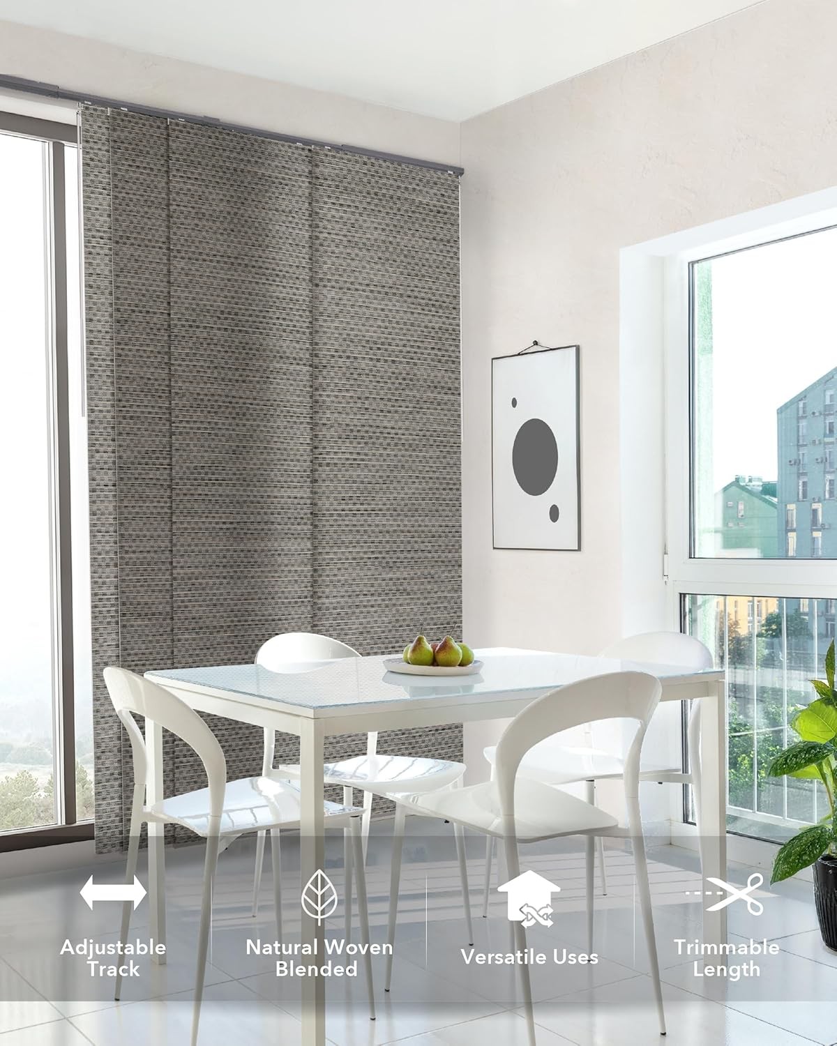 Adjustable Sliding Panel Track Vertical Blinds, Sliding Door Blinds, Patio Door