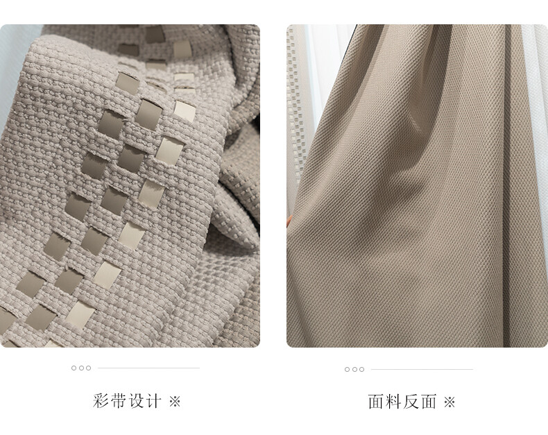 Custom luxury Nordic shading thick gray cloth blackout curtain tulle drape C1543