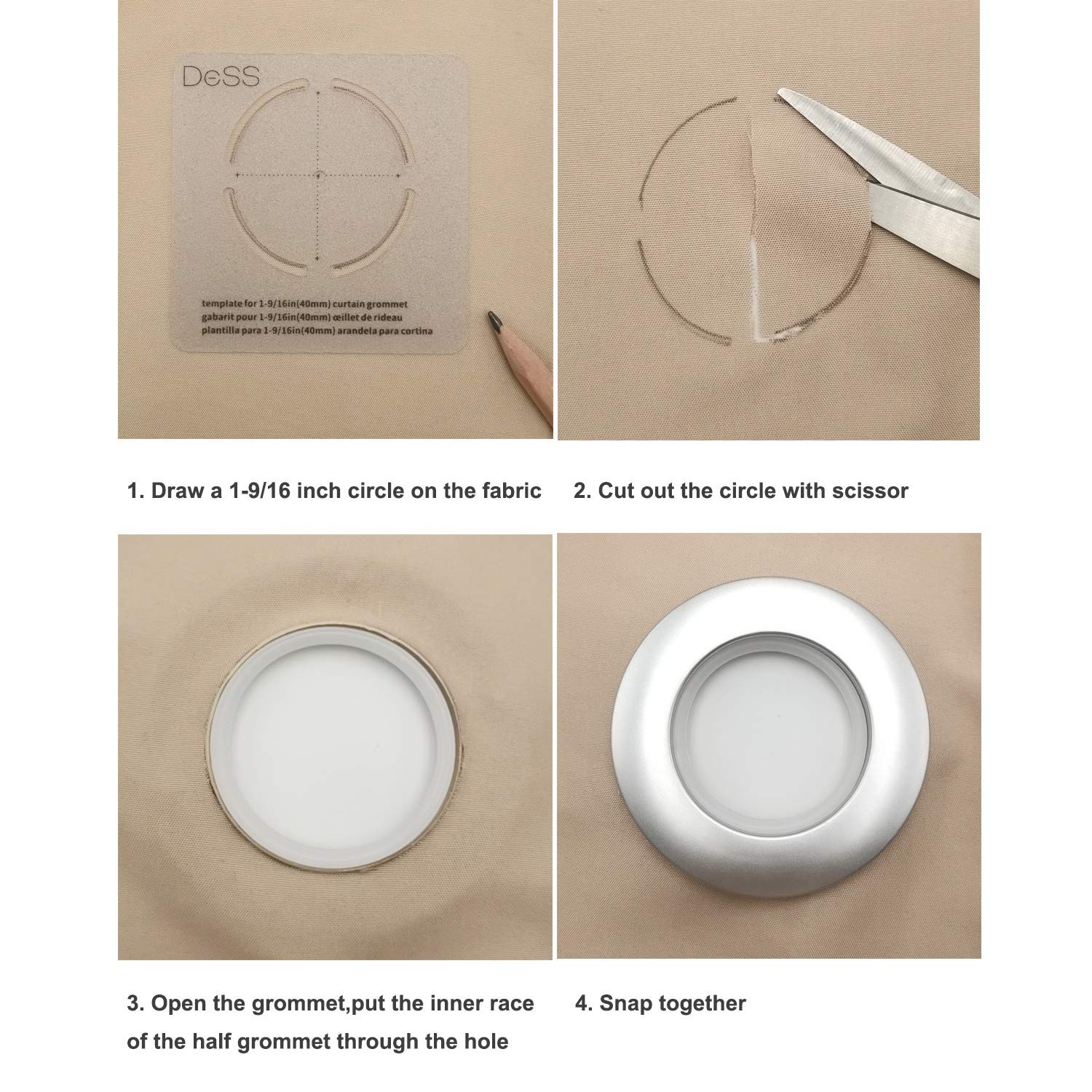 32 Pack Curtain Grommets,Inner Diameter 1-9/16″(40mm) Curtain Eyelet Rings Na…