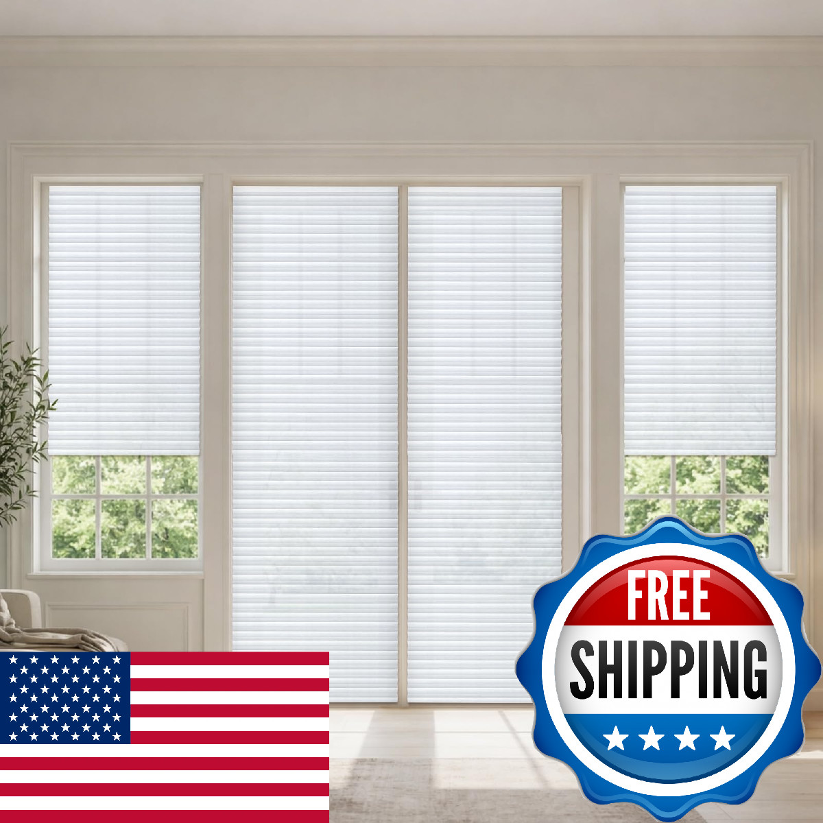 Threehoney 6 Pcs 23 X 110 Inches Temporary Blinds No Tools Cut To Size Fabric