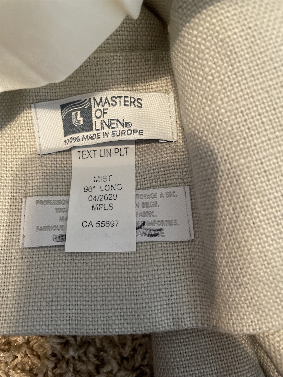 Restoration Hardware Belgian Linen Textured French Pleat Drape 46×96 Mist