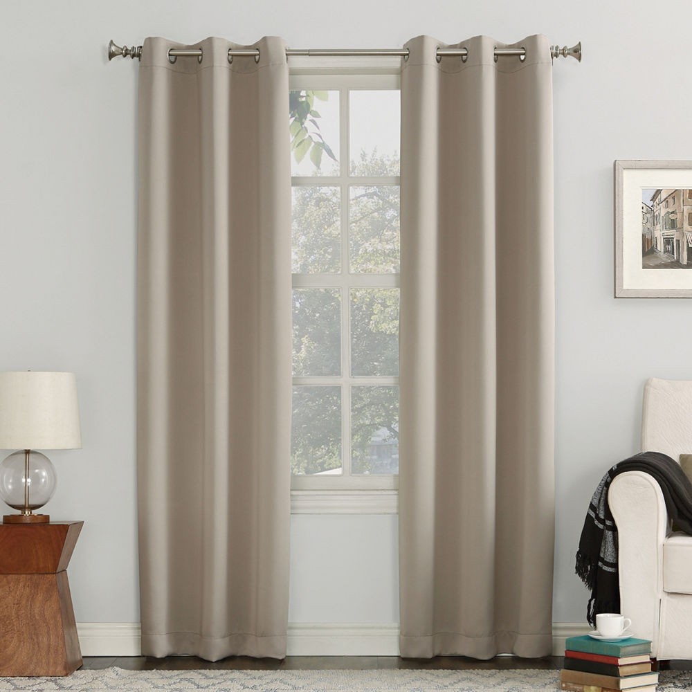 Sun Zero Nolan Energy Efficient Blackout Grommet Curtain Panel 40 X63 Stone