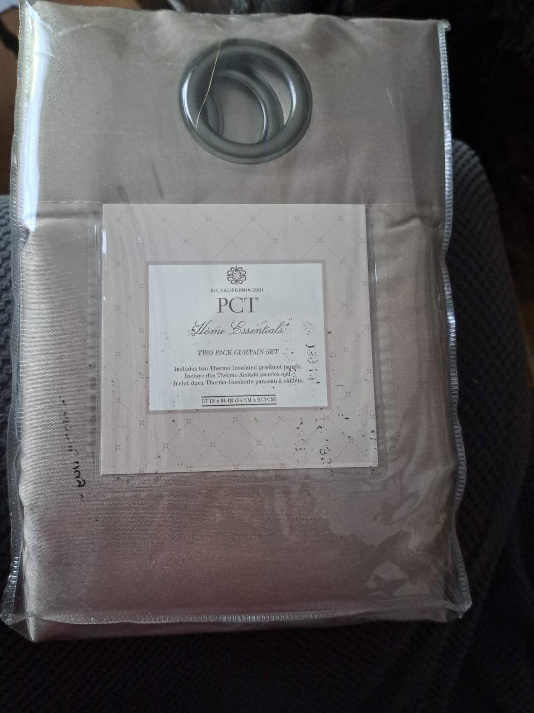 Pct Home Essentials Two Pack Curtain Set Taupe 37 In X 84 In