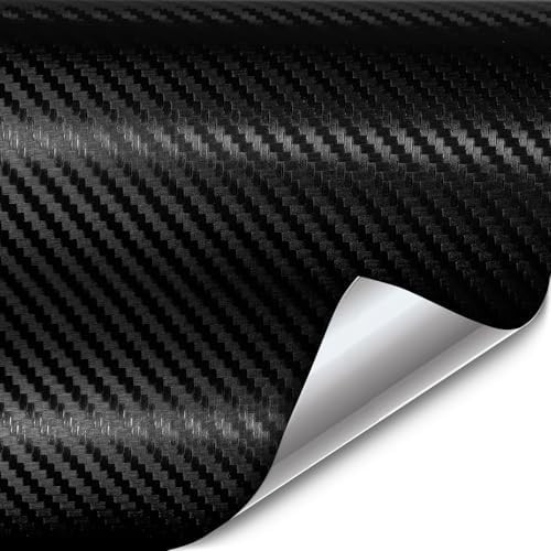 XPO Black Carbon Fiber 5ft x 1ft 8yr Car Wrap Vinyl Roll with Air Release