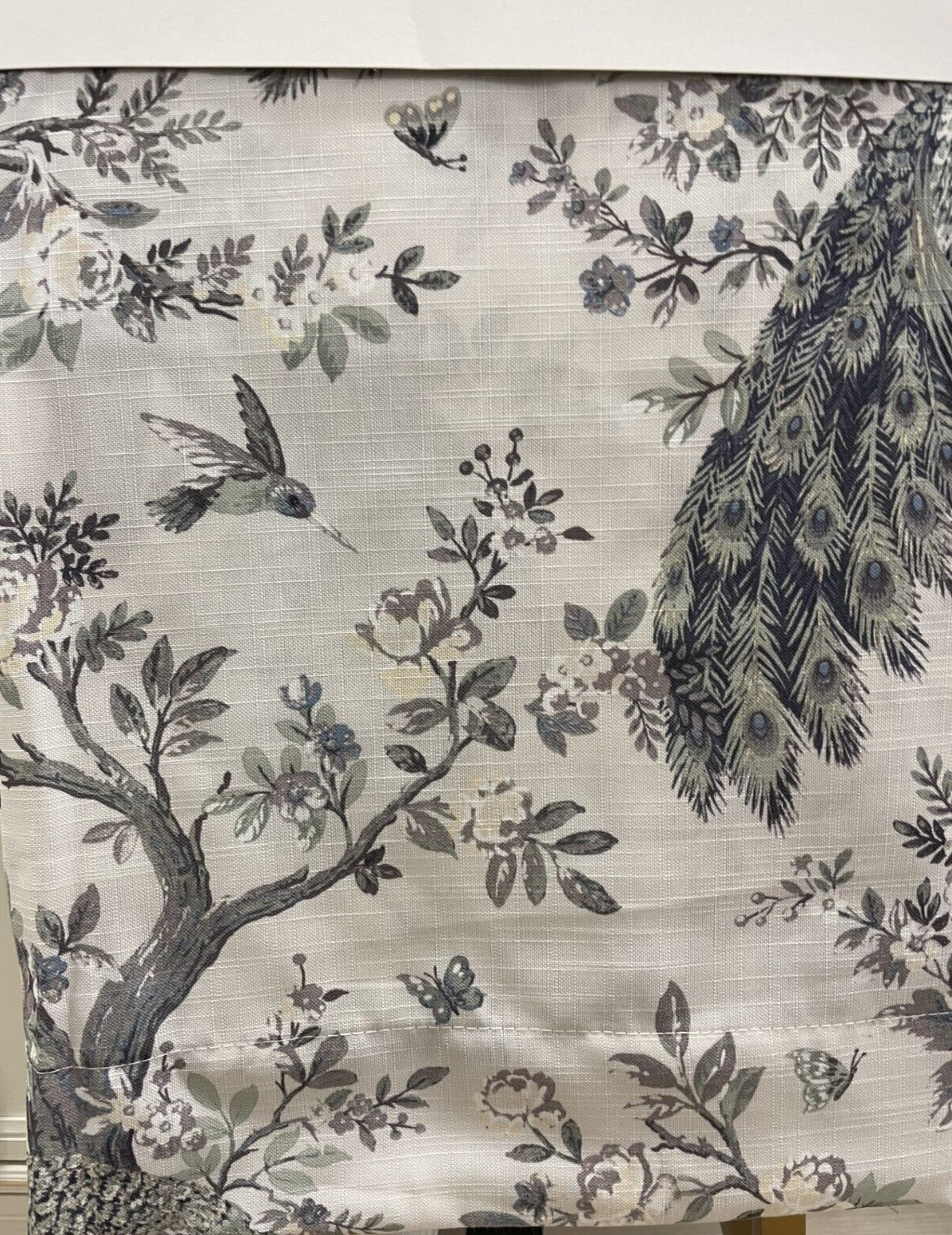 New Laura Ashley Belvedere Peacock Drapes Curtains 38 x 96 Set of 2 ~Navy~Blue~