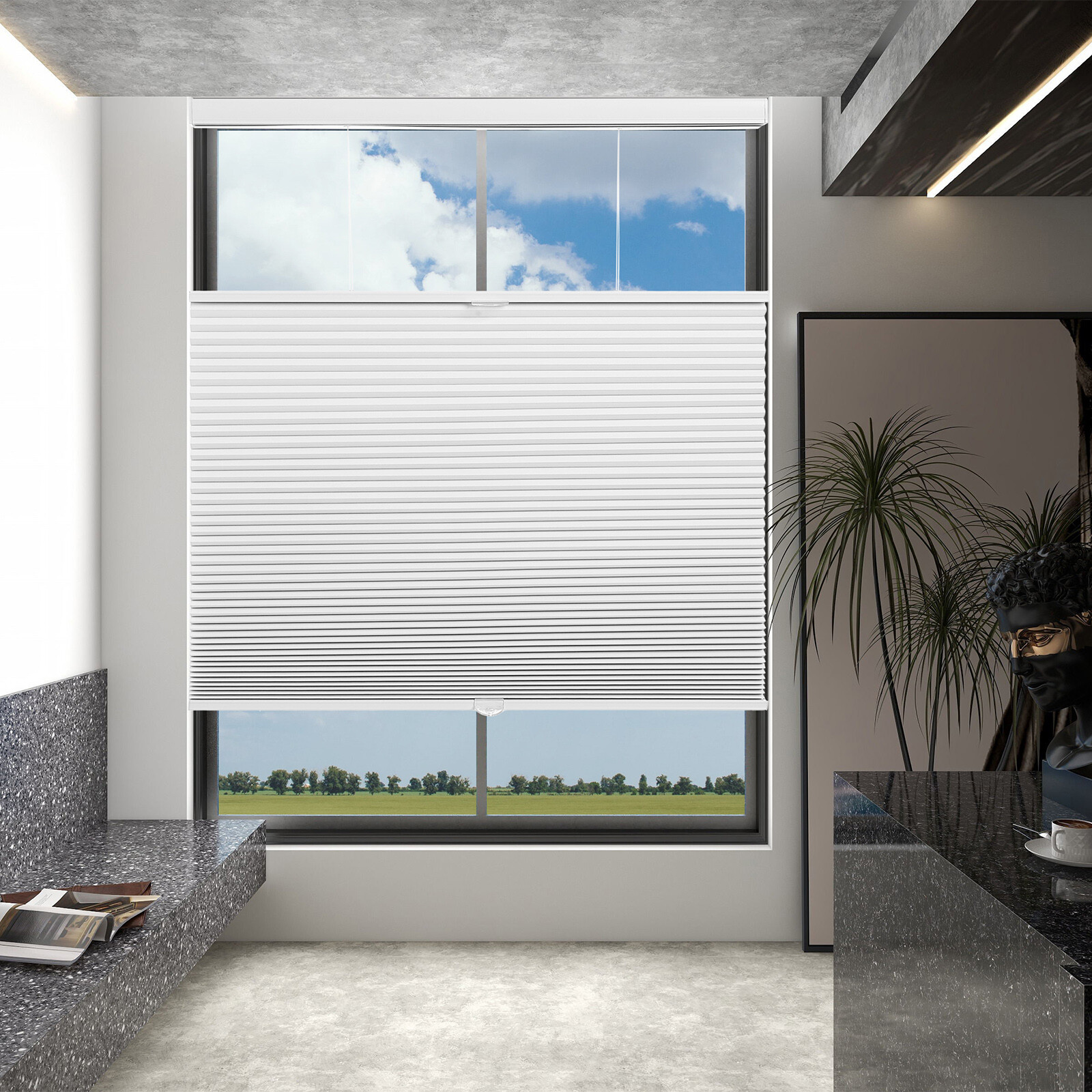 Custom CUT Honeycomb Blinds 100% Blackout Top Down Bottom Up Cellular Shades
