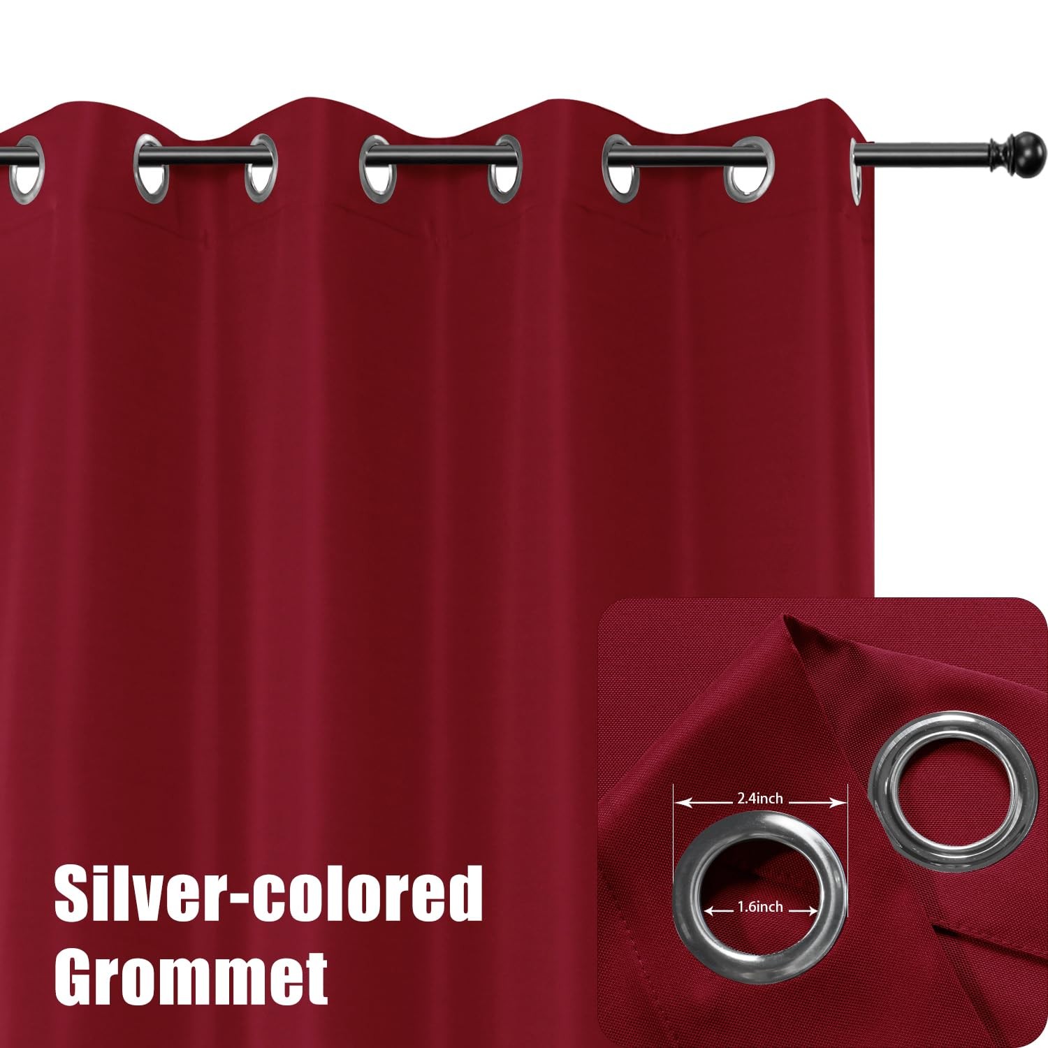 Waterproof Indoor/Outdoor Curtains for Patio Thick Privacy Grommet Curtains f…