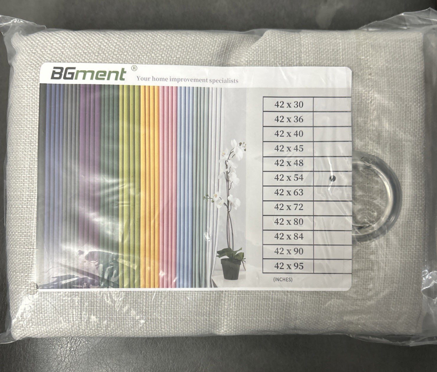 BGment Curtains 2 Panel Set Light Filtering 42 X 54 Light Grey