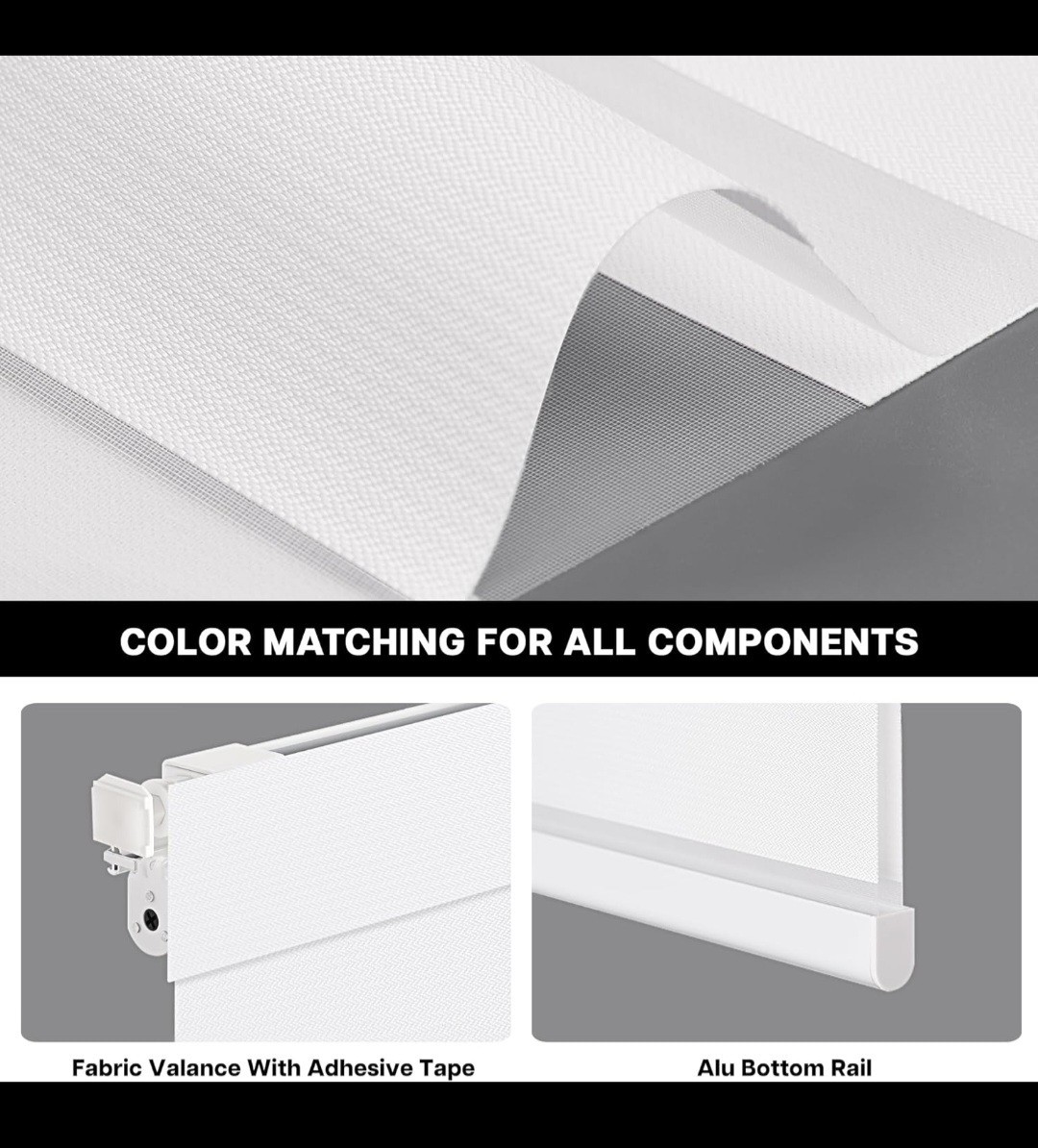 LazBlinds No-Drill Cordless Zebra Blinds Dual Layer Light Filter, 33″ W x 72″ H,