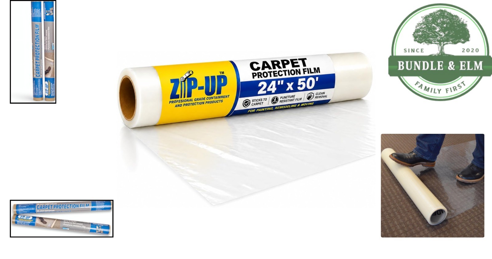 Easy-Install Carpet Protection Film 24″ x 50′ for Commercial and Residential