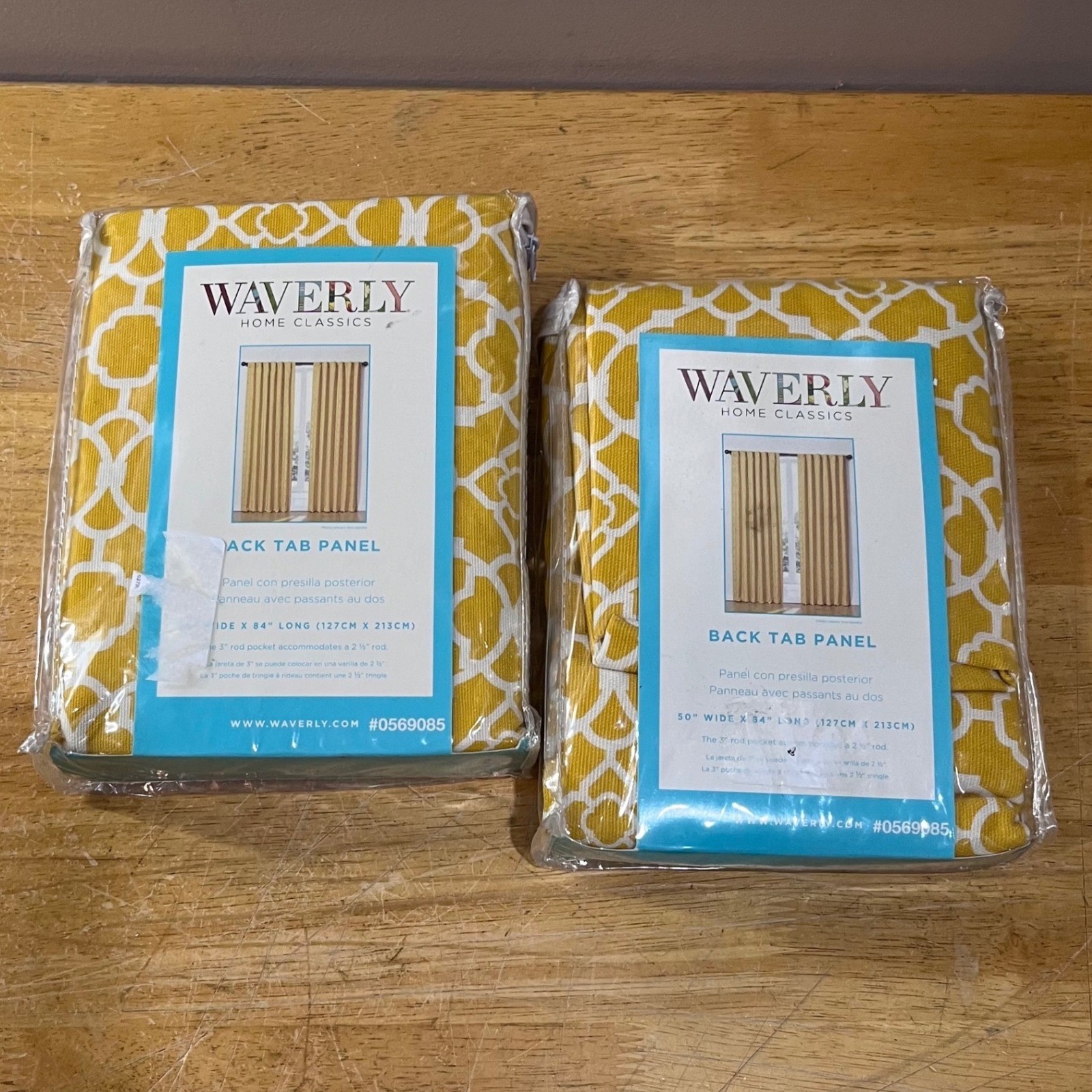 Waverly Home Classics Lovely Lattice Mimosa Yellow Curtains 50×84 2 Panels NEW