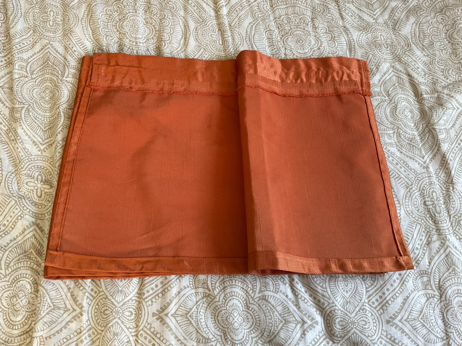 3 Orange (Brick color) Valance Window Curtain Topper 14” W x 70”L