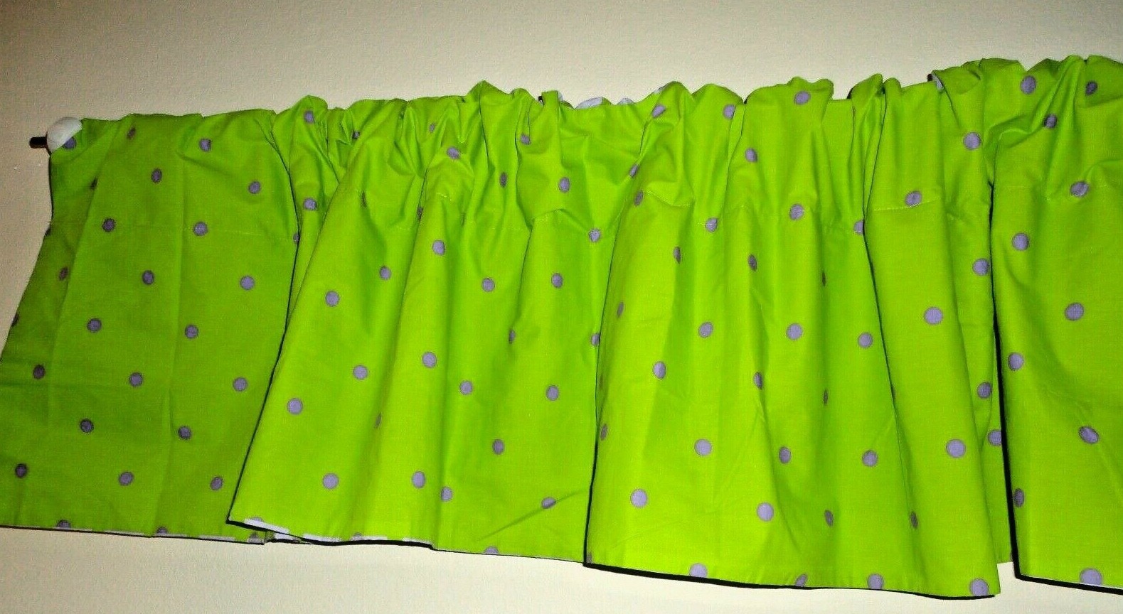 LITTLEMISSMATCHED KOMBOZE KOOKY RINGS POLKA DOTS STRIPES GREEN PURPLE VALANCE