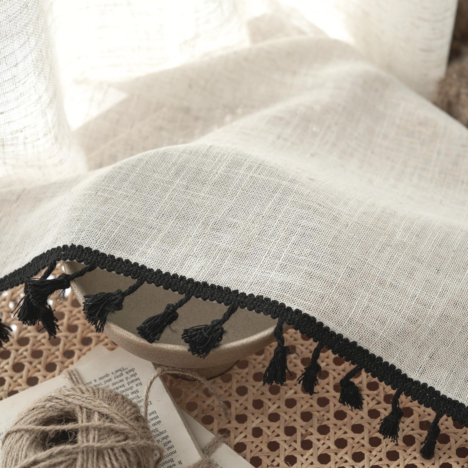 Short Curtains for Small Window Natural Linen Blended Farmhouse Curtains Coun…