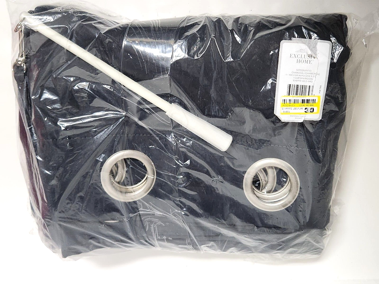 100W x 84L Grey Extra Wide Sateen Blackout Curtain Panel – Exclusive Home