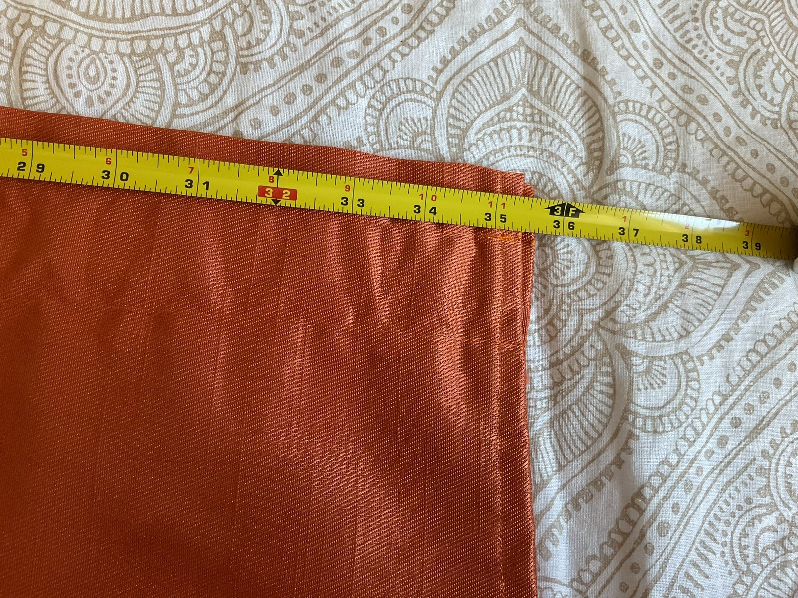 3 Orange (Brick color) Valance Window Curtain Topper 14” W x 70”L