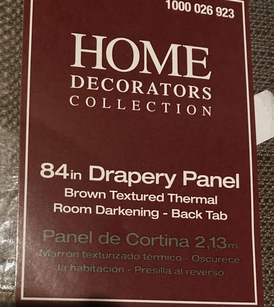 Home Decorators Collection 84″ Brown Textured Thermal Darkening Drapery Panel