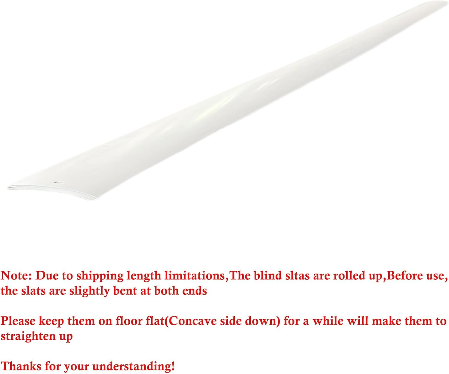 82.5″ X 3.5″ White PVC Vertical Blind Replacement Slats Curved Smooth (5 Pack)